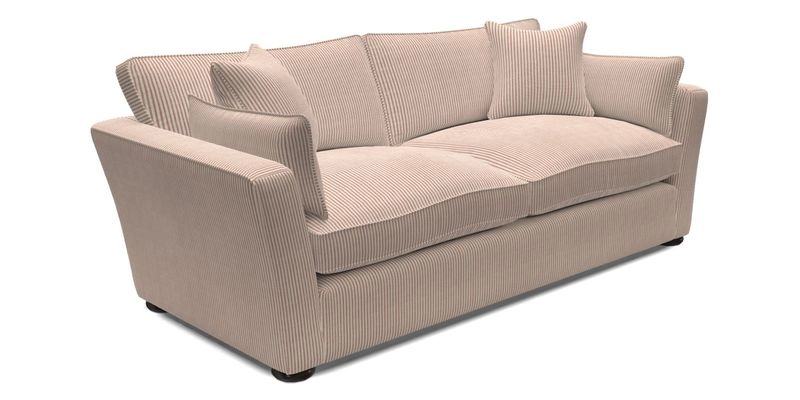 Aldeburgh 3 Seater Sofa in Cloth 22 Bayadere Seal with Scatters in Bayadere & Barcode Seal