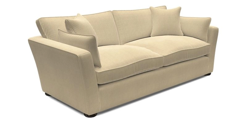 Aldeburgh 3 Seater Sofa in Cloth 22 Bayadere Seal with Scatters in Bayadere & Barcode Seal