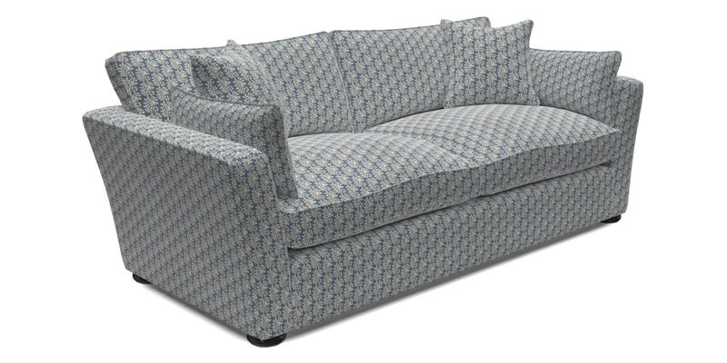 Aldeburgh 3 Seater Sofa in Cloth 22 Bayadere Seal with Scatters in Bayadere & Barcode Seal