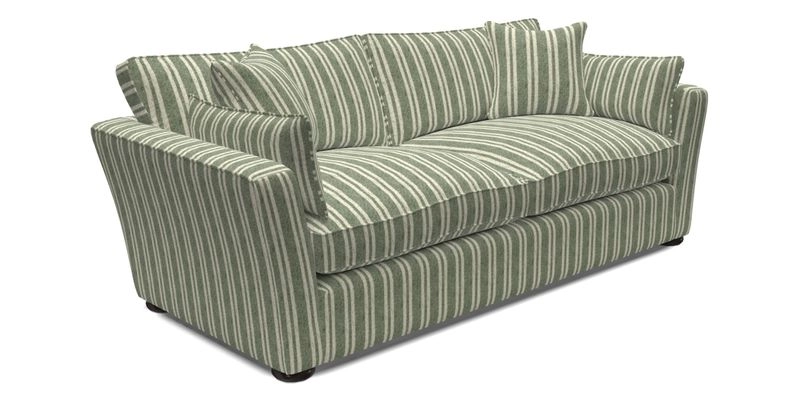 Aldeburgh 3 Seater Sofa in Cloth 22 Bayadere Seal with Scatters in Bayadere & Barcode Seal