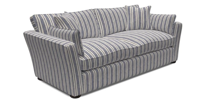 Aldeburgh 3 Seater Sofa in Cloth 22 Bayadere Seal with Scatters in Bayadere & Barcode Seal