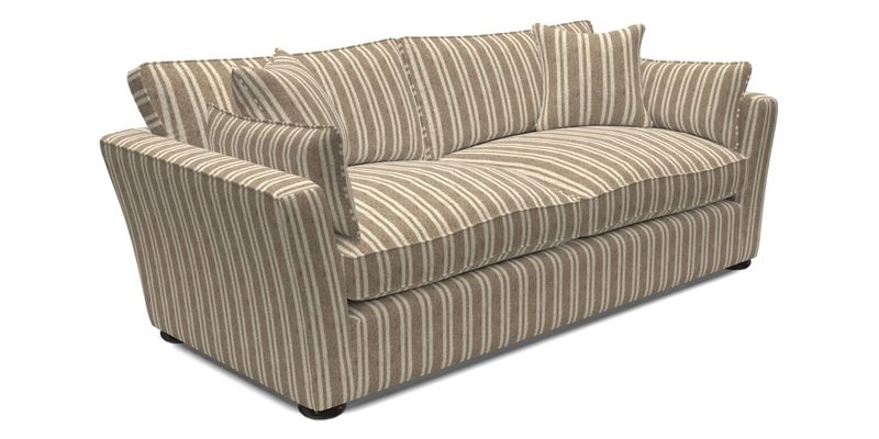 Aldeburgh 3 Seater Sofa in Cloth 22 Bayadere Seal with Scatters in Bayadere & Barcode Seal