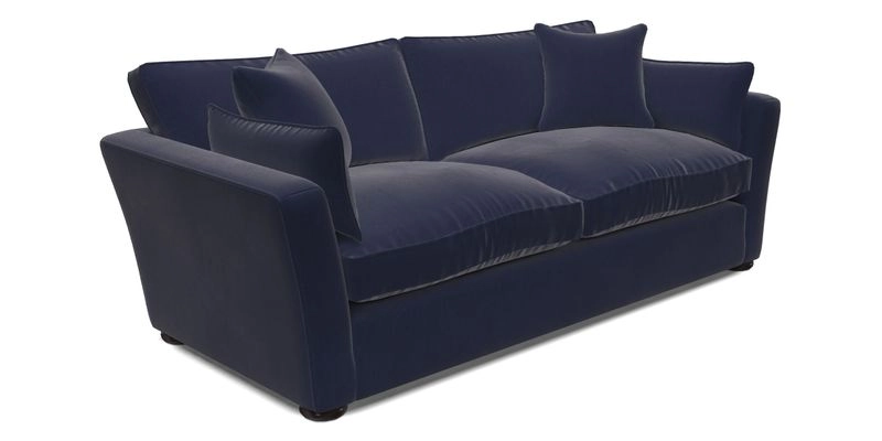 Aldeburgh 3 Seater Sofa in Cloth 22 Bayadere Seal with Scatters in Bayadere & Barcode Seal