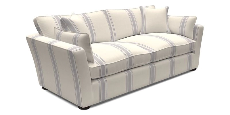 Aldeburgh 3 Seater Sofa in Cloth 22 Bayadere Seal with Scatters in Bayadere & Barcode Seal