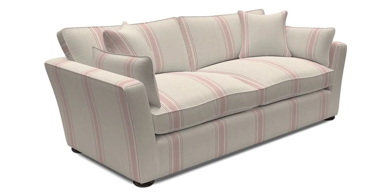 Aldeburgh 3 Seater Sofa in Cloth 22 Bayadere Seal with Scatters in Bayadere & Barcode Seal