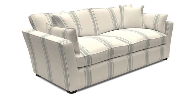 Aldeburgh 3 Seater Sofa in Cloth 22 Bayadere Seal with Scatters in Bayadere & Barcode Seal