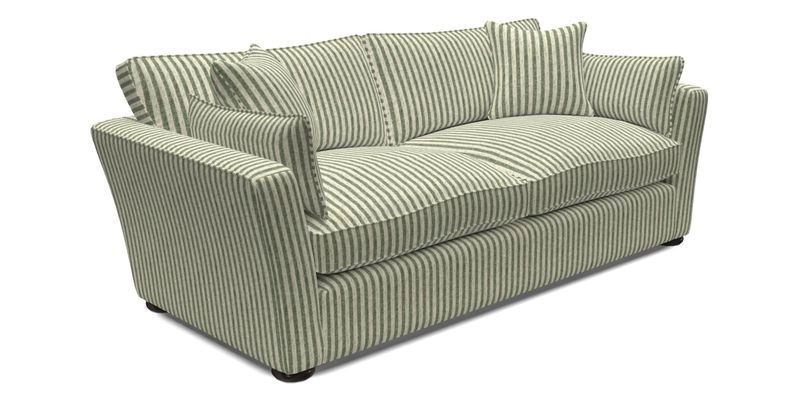 Aldeburgh 3 Seater Sofa in Cloth 22 Bayadere Seal with Scatters in Bayadere & Barcode Seal