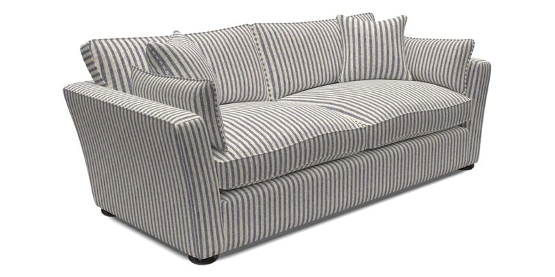 Aldeburgh 3 Seater Sofa in Cloth 22 Bayadere Seal with Scatters in Bayadere & Barcode Seal