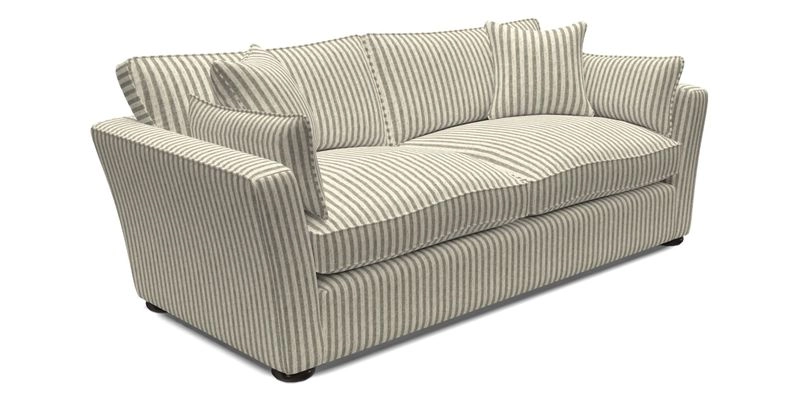 Aldeburgh 3 Seater Sofa in Cloth 22 Bayadere Seal with Scatters in Bayadere & Barcode Seal