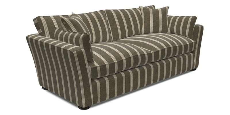Aldeburgh 3 Seater Sofa in Cloth 22 Bayadere Seal with Scatters in Bayadere & Barcode Seal