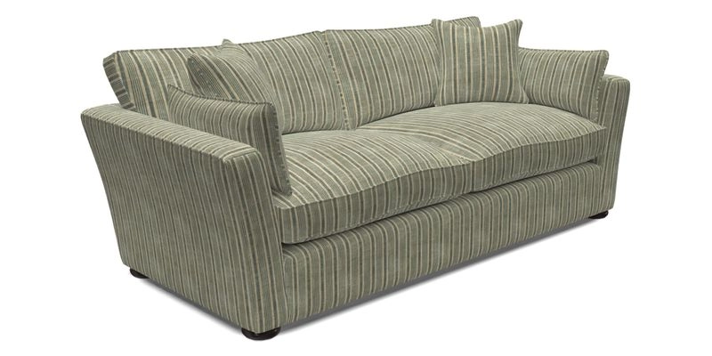 Aldeburgh 3 Seater Sofa in Cloth 22 Bayadere Seal with Scatters in Bayadere & Barcode Seal