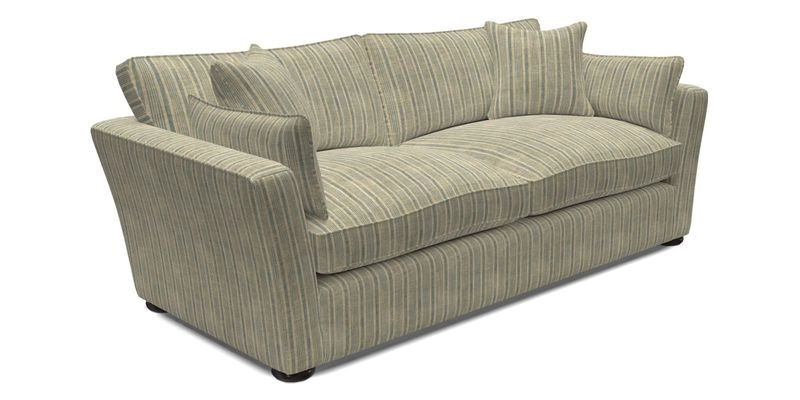 Aldeburgh 3 Seater Sofa in Cloth 22 Bayadere Seal with Scatters in Bayadere & Barcode Seal