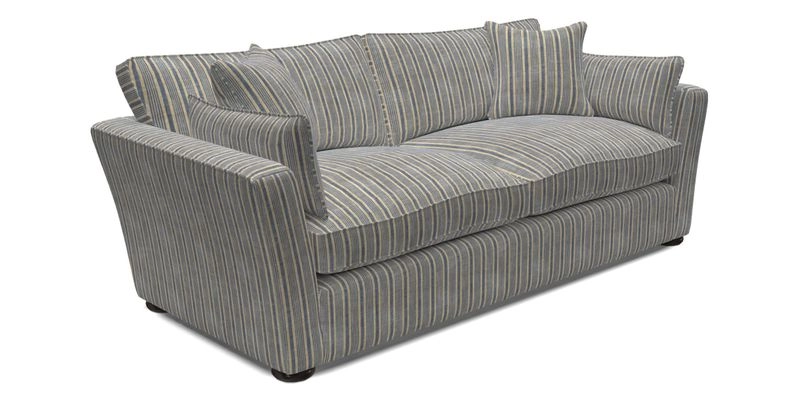 Aldeburgh 3 Seater Sofa in Cloth 22 Bayadere Seal with Scatters in Bayadere & Barcode Seal