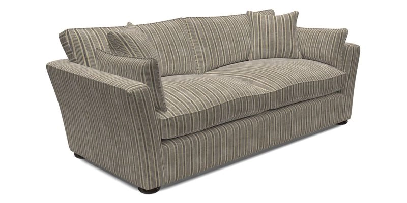 Aldeburgh 3 Seater Sofa in Cloth 22 Bayadere Seal with Scatters in Bayadere & Barcode Seal