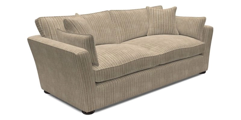 Aldeburgh 3 Seater Sofa in Cloth 22 Bayadere Seal with Scatters in Bayadere & Barcode Seal