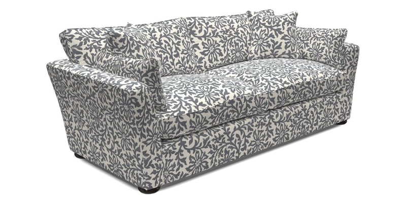 Aldeburgh 3 Seater Sofa in Cloth 22 Bayadere Seal with Scatters in Bayadere & Barcode Seal