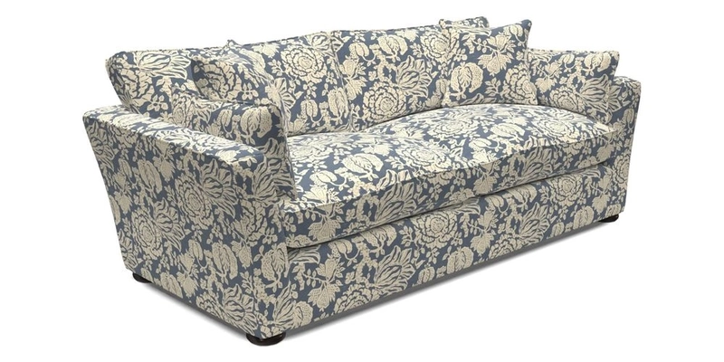 Aldeburgh 3 Seater Sofa in Cloth 22 Bayadere Seal with Scatters in Bayadere & Barcode Seal