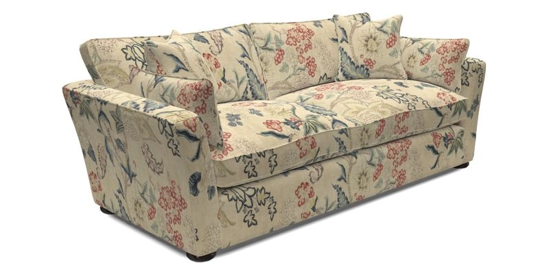 Aldeburgh 3 Seater Sofa in Cloth 22 Bayadere Seal with Scatters in Bayadere & Barcode Seal