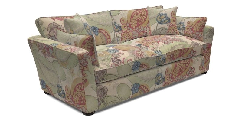 Aldeburgh 3 Seater Sofa in Cloth 22 Bayadere Seal with Scatters in Bayadere & Barcode Seal