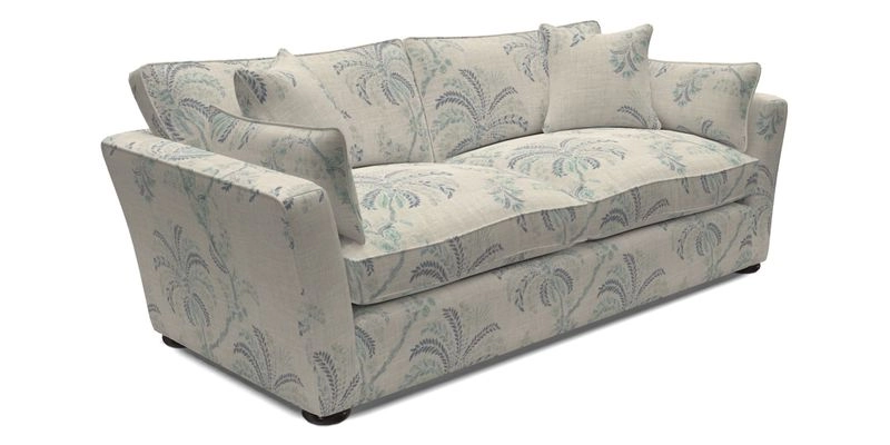 Aldeburgh 3 Seater Sofa in Cloth 22 Bayadere Seal with Scatters in Bayadere & Barcode Seal