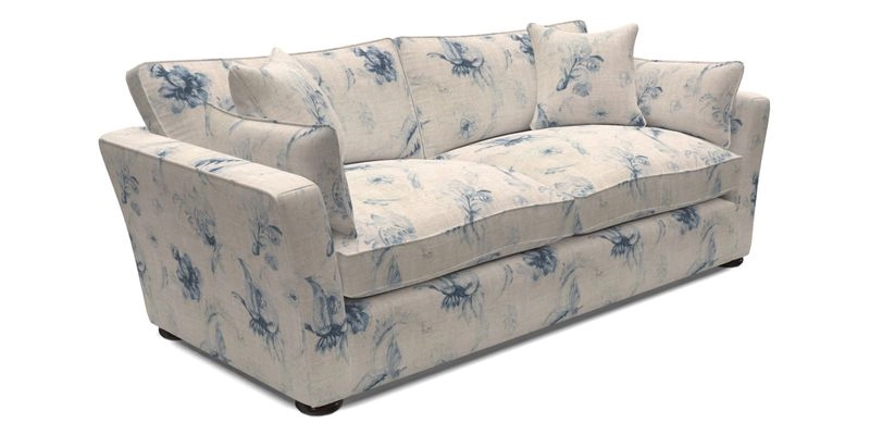 Aldeburgh 3 Seater Sofa in Cloth 22 Bayadere Seal with Scatters in Bayadere & Barcode Seal