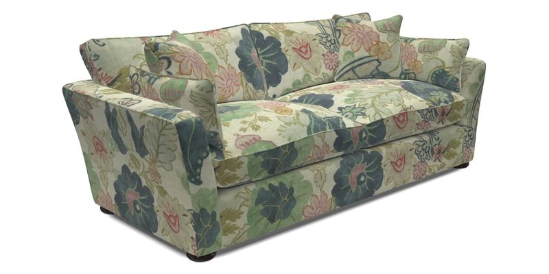 Aldeburgh 3 Seater Sofa in Cloth 22 Bayadere Seal with Scatters in Bayadere & Barcode Seal