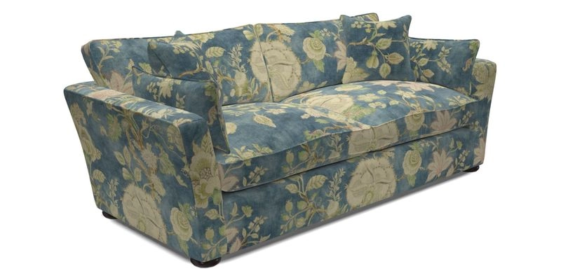 Aldeburgh 3 Seater Sofa in Cloth 22 Bayadere Seal with Scatters in Bayadere & Barcode Seal
