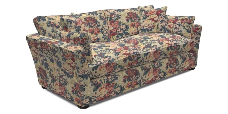 Aldeburgh 3 Seater Sofa in Cloth 22 Bayadere Seal with Scatters in Bayadere & Barcode Seal