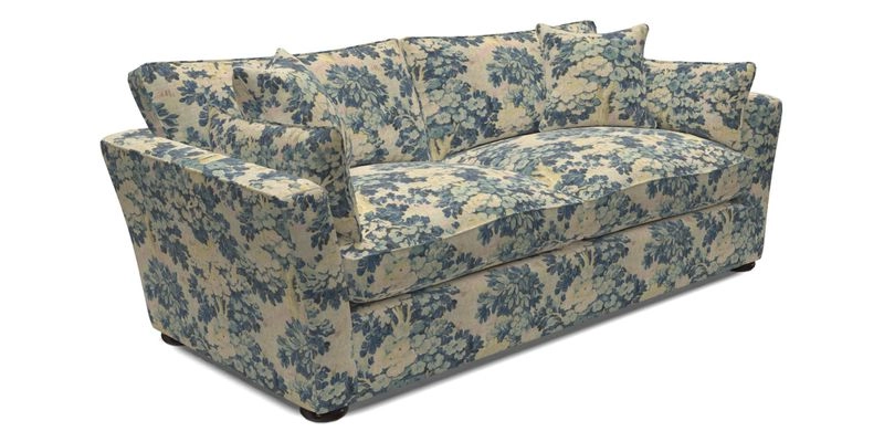 Aldeburgh 3 Seater Sofa in Cloth 22 Bayadere Seal with Scatters in Bayadere & Barcode Seal