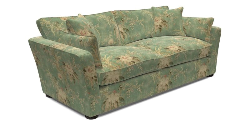 Aldeburgh 3 Seater Sofa in Cloth 22 Bayadere Seal with Scatters in Bayadere & Barcode Seal