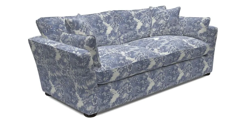 Aldeburgh 3 Seater Sofa in Cloth 22 Bayadere Seal with Scatters in Bayadere & Barcode Seal