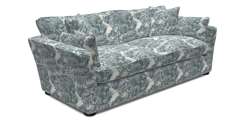Aldeburgh 3 Seater Sofa in Cloth 22 Bayadere Seal with Scatters in Bayadere & Barcode Seal