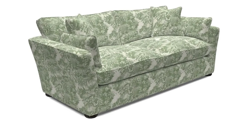 Aldeburgh 3 Seater Sofa in Cloth 22 Bayadere Seal with Scatters in Bayadere & Barcode Seal