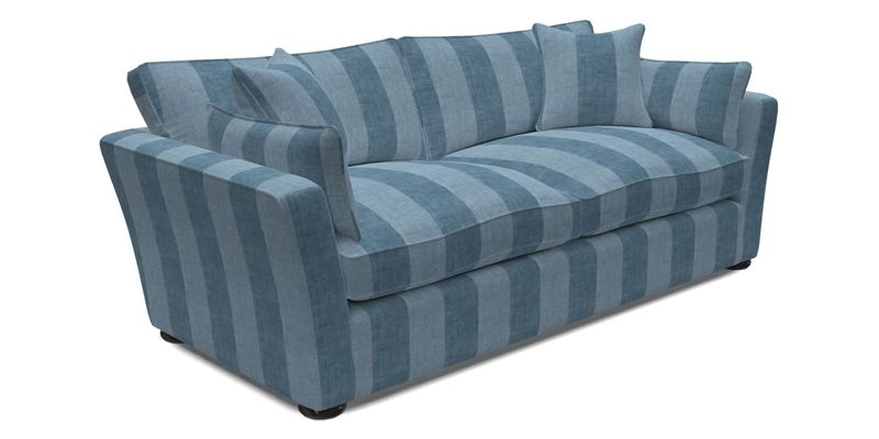 Aldeburgh 3 Seater Sofa in Cloth 22 Bayadere Seal with Scatters in Bayadere & Barcode Seal