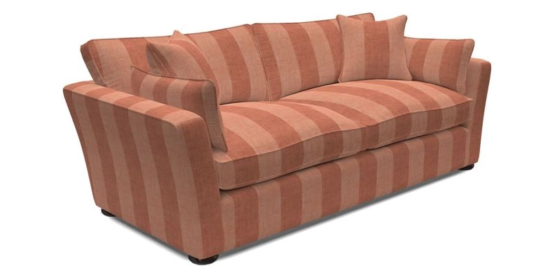 Aldeburgh 3 Seater Sofa in Cloth 22 Bayadere Seal with Scatters in Bayadere & Barcode Seal