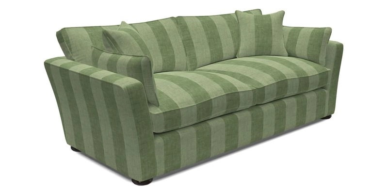 Aldeburgh 3 Seater Sofa in Cloth 22 Bayadere Seal with Scatters in Bayadere & Barcode Seal