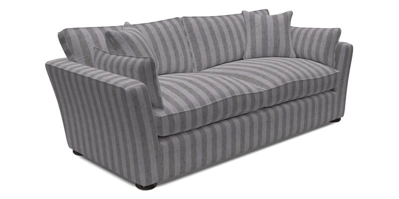 Aldeburgh 3 Seater Sofa in Cloth 22 Bayadere Seal with Scatters in Bayadere & Barcode Seal
