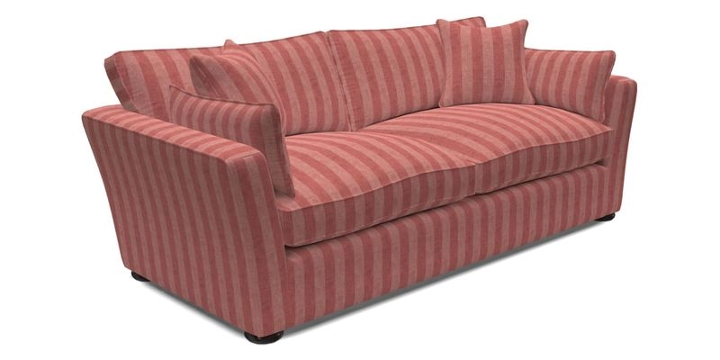 Aldeburgh 3 Seater Sofa in Cloth 22 Bayadere Seal with Scatters in Bayadere & Barcode Seal