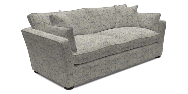Aldeburgh 3 Seater Sofa in Cloth 22 Bayadere Seal with Scatters in Bayadere & Barcode Seal