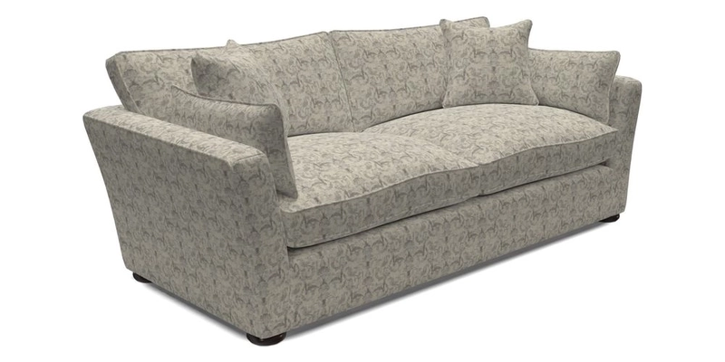 Aldeburgh 3 Seater Sofa in Cloth 22 Bayadere Seal with Scatters in Bayadere & Barcode Seal