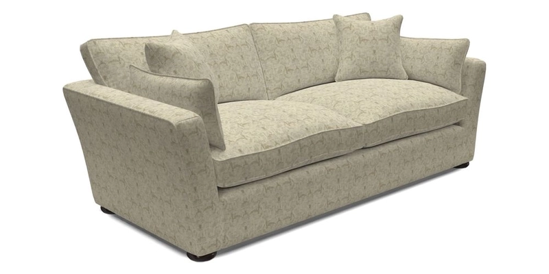 Aldeburgh 3 Seater Sofa in Cloth 22 Bayadere Seal with Scatters in Bayadere & Barcode Seal
