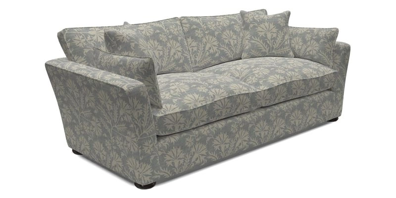 Aldeburgh 3 Seater Sofa in Cloth 22 Bayadere Seal with Scatters in Bayadere & Barcode Seal