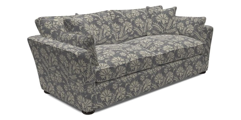Aldeburgh 3 Seater Sofa in Cloth 22 Bayadere Seal with Scatters in Bayadere & Barcode Seal
