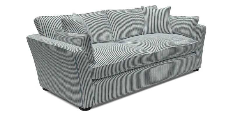 Aldeburgh 3 Seater Sofa in Cloth 22 Bayadere Seal with Scatters in Bayadere & Barcode Seal
