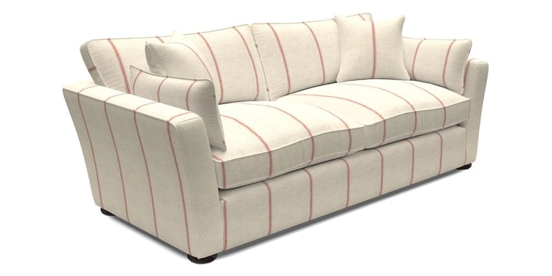 Aldeburgh 3 Seater Sofa in Cloth 22 Bayadere Seal with Scatters in Bayadere & Barcode Seal
