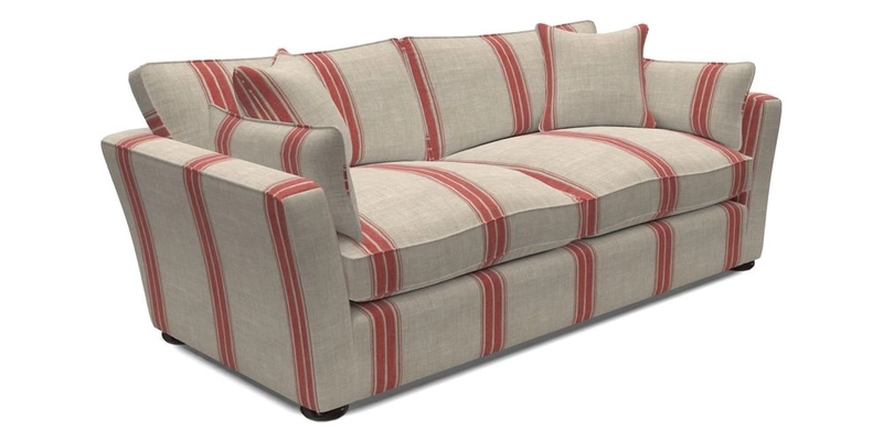 Aldeburgh 3 Seater Sofa in Cloth 22 Bayadere Seal with Scatters in Bayadere & Barcode Seal