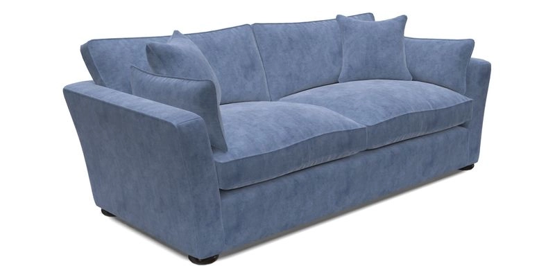 Aldeburgh 3 Seater Sofa in Cloth 22 Bayadere Seal with Scatters in Bayadere & Barcode Seal