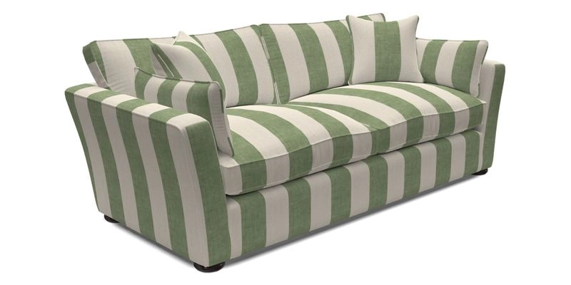 Aldeburgh 3 Seater Sofa in Cloth 22 Bayadere Seal with Scatters in Bayadere & Barcode Seal