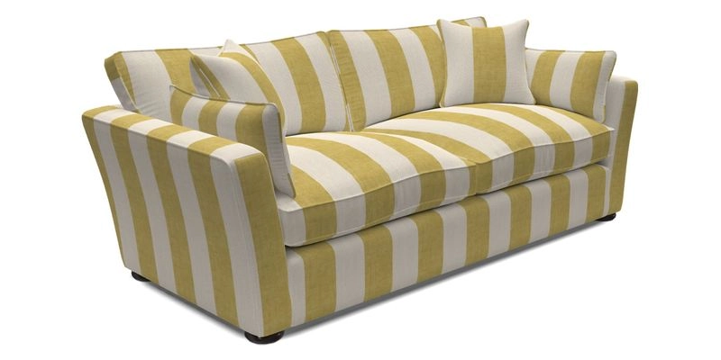Aldeburgh 3 Seater Sofa in Cloth 22 Bayadere Seal with Scatters in Bayadere & Barcode Seal