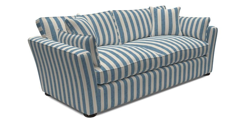 Aldeburgh 3 Seater Sofa in Cloth 22 Bayadere Seal with Scatters in Bayadere & Barcode Seal